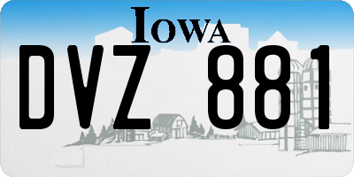 IA license plate DVZ881