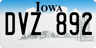 IA license plate DVZ892