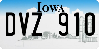 IA license plate DVZ910