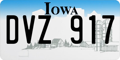 IA license plate DVZ917