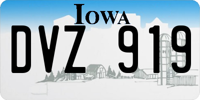 IA license plate DVZ919