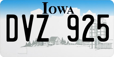 IA license plate DVZ925
