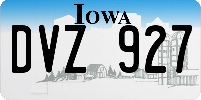 IA license plate DVZ927