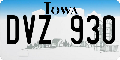 IA license plate DVZ930