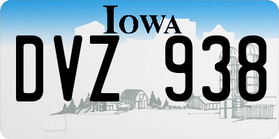 IA license plate DVZ938