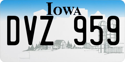 IA license plate DVZ959