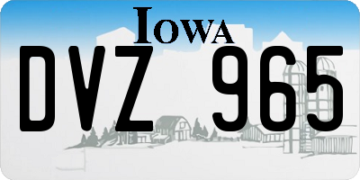 IA license plate DVZ965