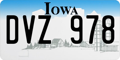 IA license plate DVZ978
