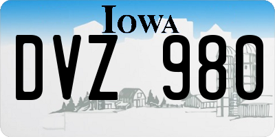 IA license plate DVZ980