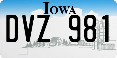 IA license plate DVZ981