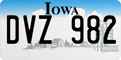 IA license plate DVZ982