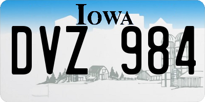 IA license plate DVZ984