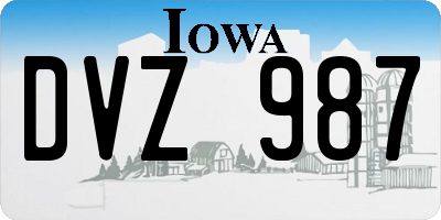 IA license plate DVZ987