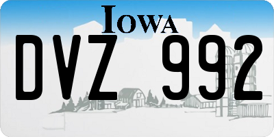 IA license plate DVZ992