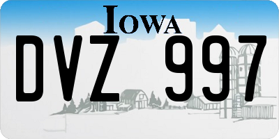 IA license plate DVZ997
