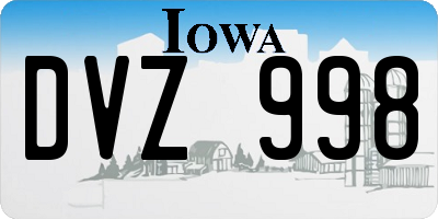IA license plate DVZ998
