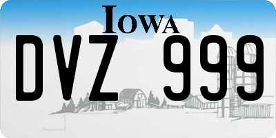 IA license plate DVZ999