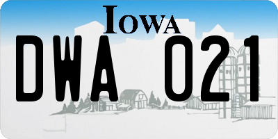 IA license plate DWA021
