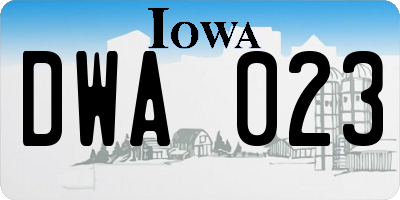 IA license plate DWA023