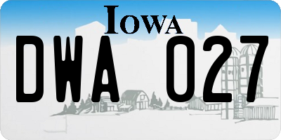 IA license plate DWA027