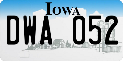 IA license plate DWA052