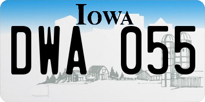 IA license plate DWA055