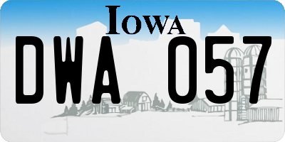IA license plate DWA057