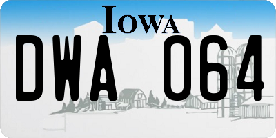 IA license plate DWA064