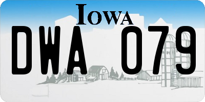 IA license plate DWA079