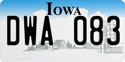 IA license plate DWA083