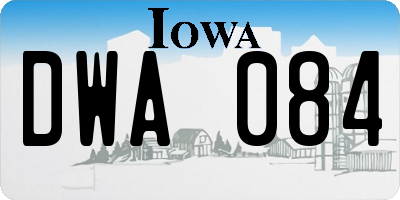 IA license plate DWA084