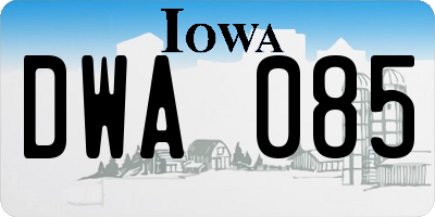 IA license plate DWA085