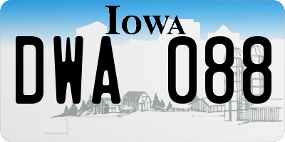 IA license plate DWA088