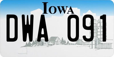 IA license plate DWA091
