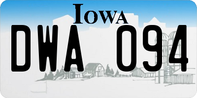 IA license plate DWA094