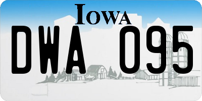 IA license plate DWA095