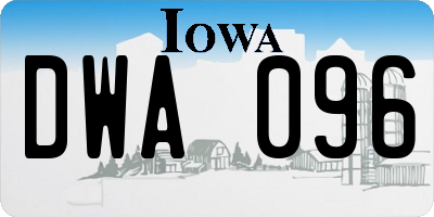 IA license plate DWA096
