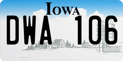 IA license plate DWA106