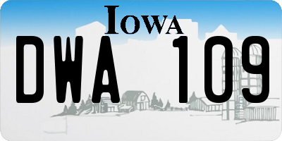 IA license plate DWA109