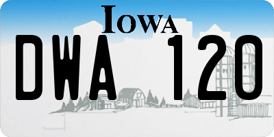 IA license plate DWA120