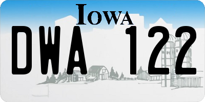 IA license plate DWA122