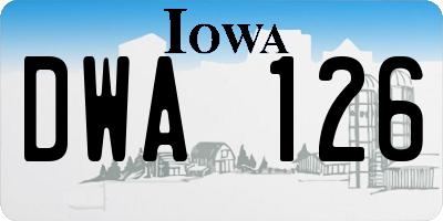 IA license plate DWA126
