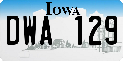 IA license plate DWA129