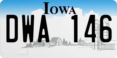IA license plate DWA146