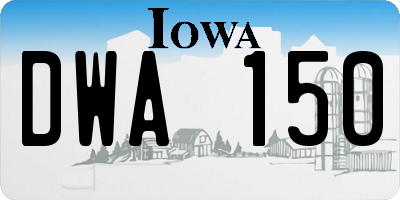 IA license plate DWA150