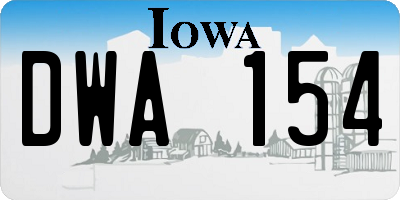 IA license plate DWA154