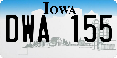 IA license plate DWA155