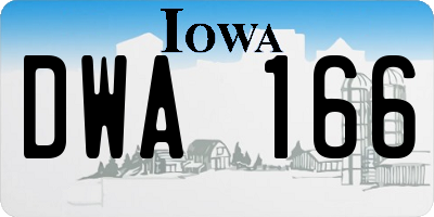 IA license plate DWA166