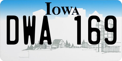 IA license plate DWA169