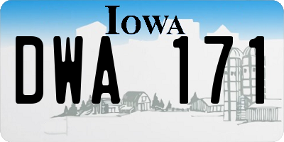 IA license plate DWA171